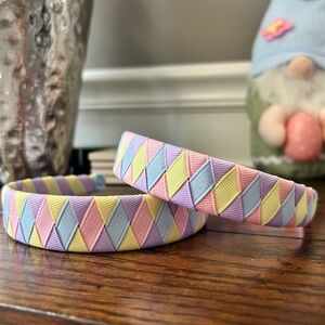 Ribbon woven Headband Handmade Pastel Easter color